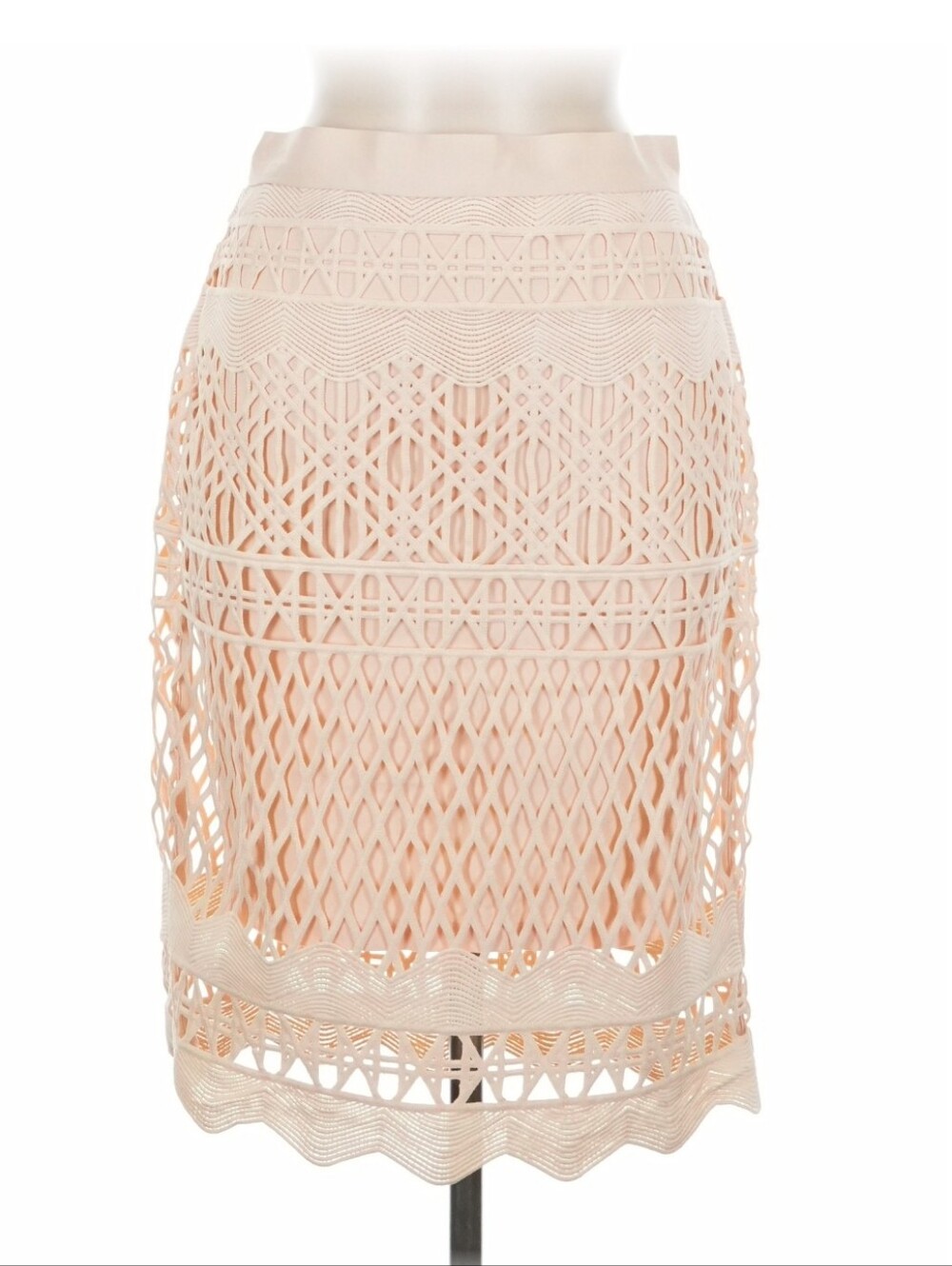 Kendall + Kylie Diamond/Lattice Skirt – Size Medium Mellow Buff (Pink Beige)